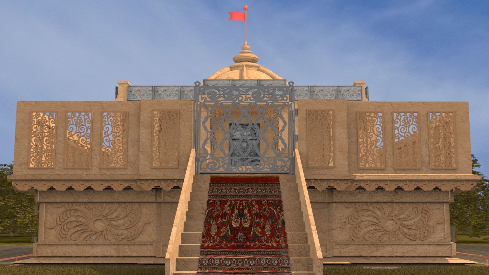 Temple Exterior Free 3D model_6