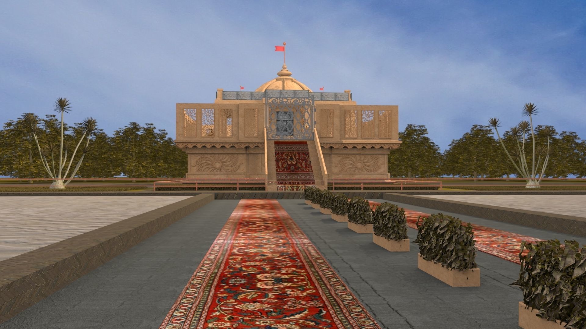 Temple Exterior Free 3D model_3