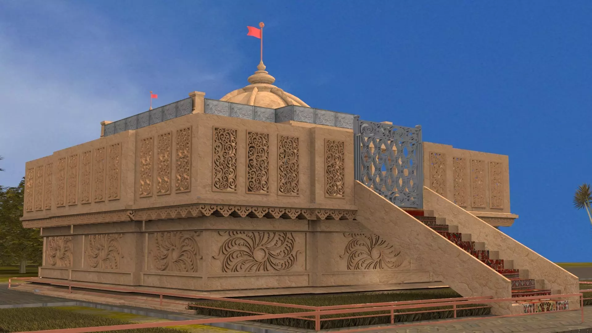Temple Exterior Free 3D model_0