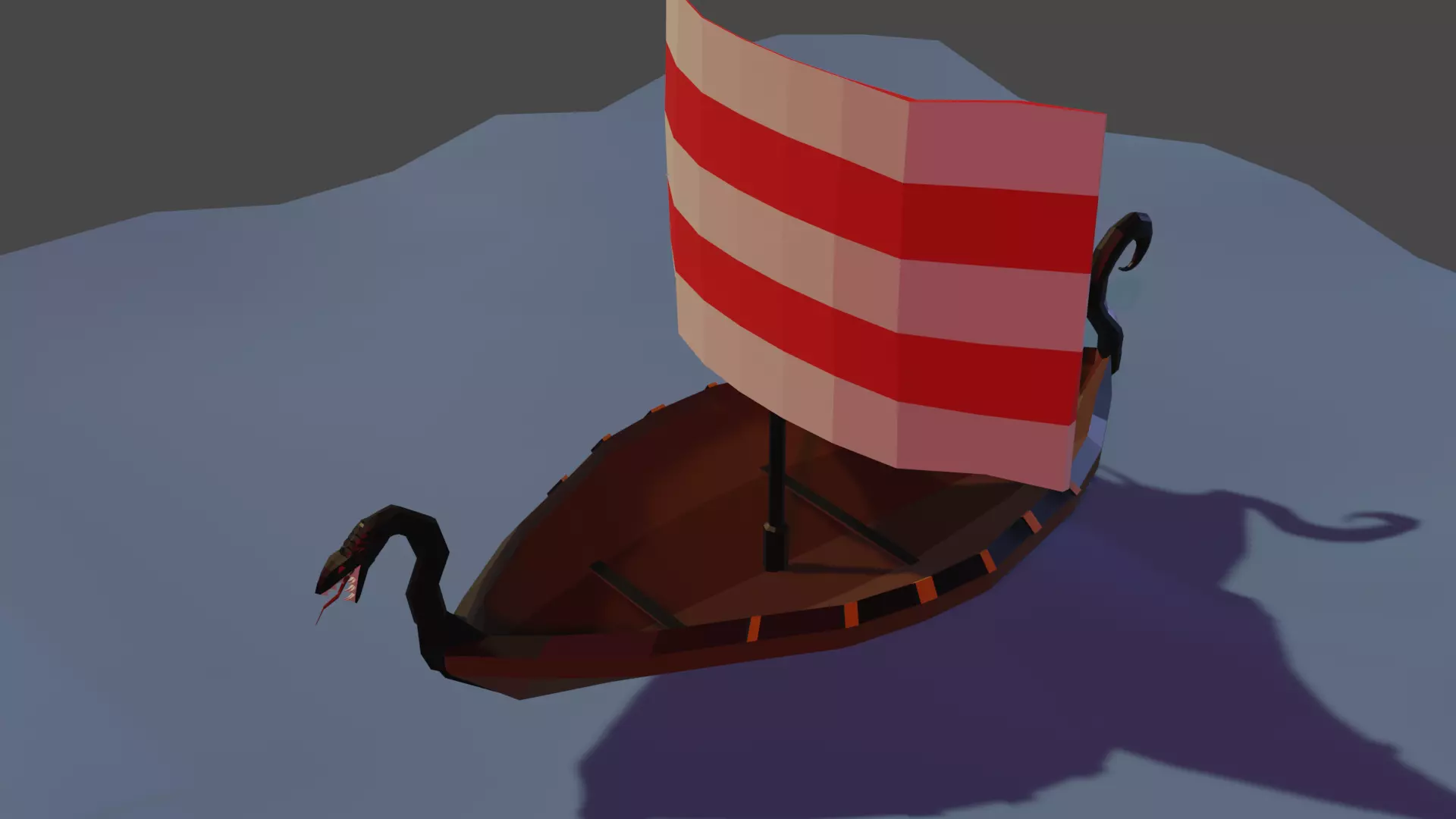 low poly ship viking Free low-poly 3D model