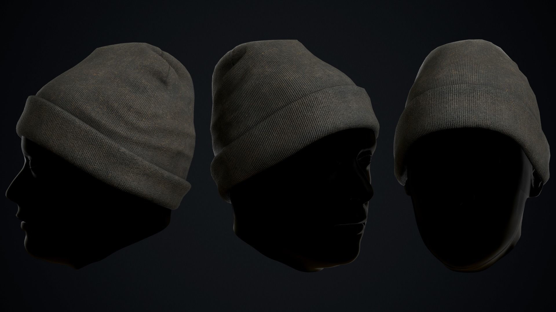 Dirty Winter Hat Low-poly 3D model_10