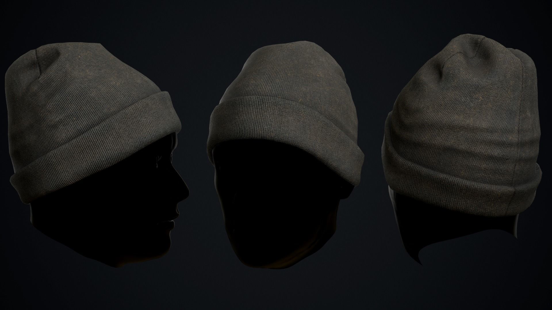 Dirty Winter Hat Low-poly 3D model_9