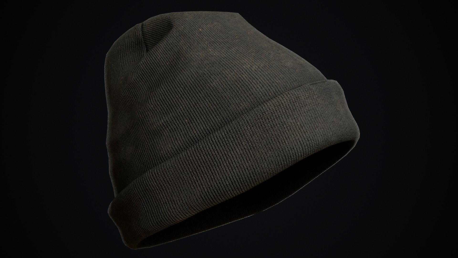 Dirty Winter Hat Low-poly 3D model_1