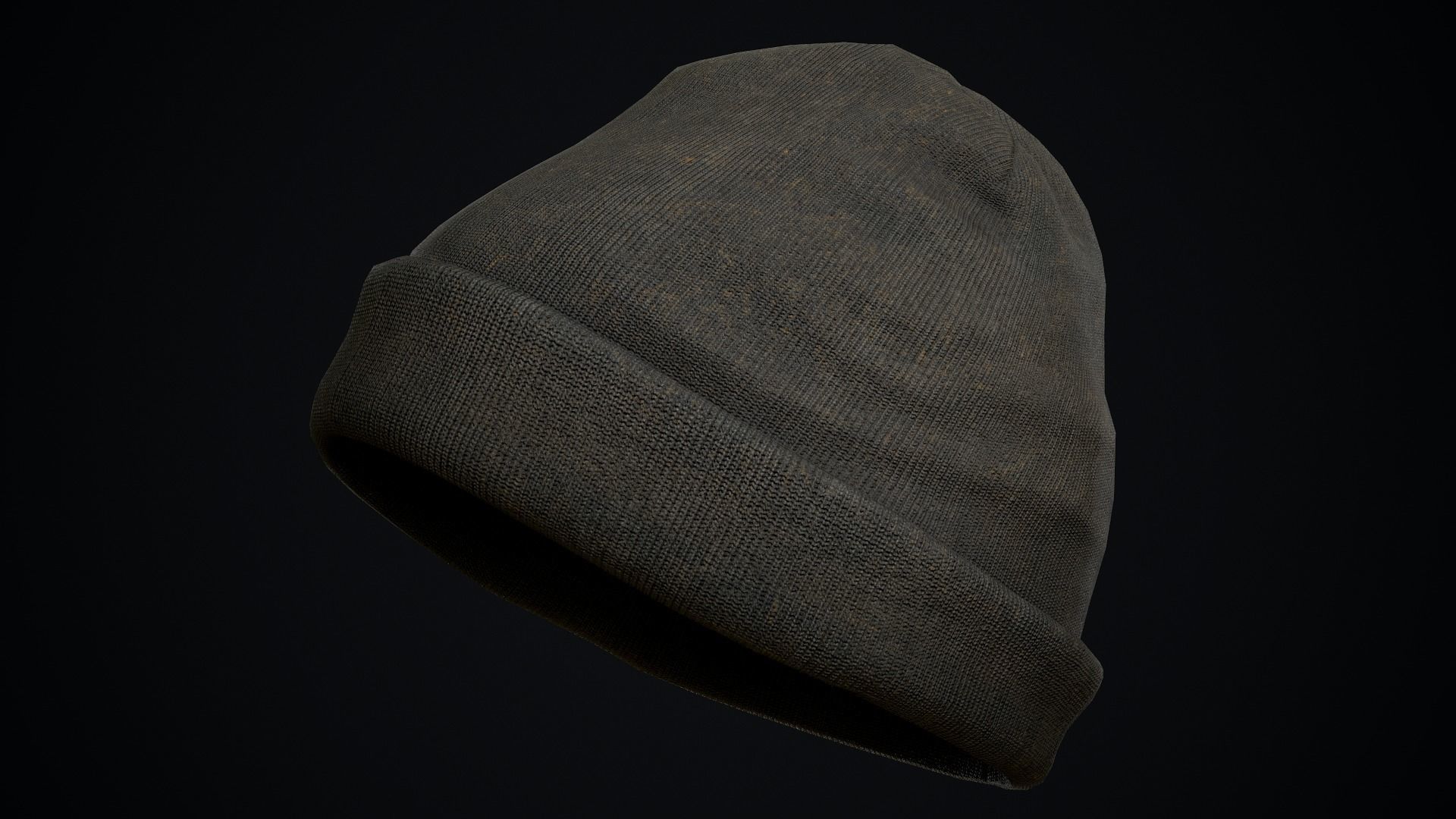 Dirty Winter Hat Low-poly 3D model_6