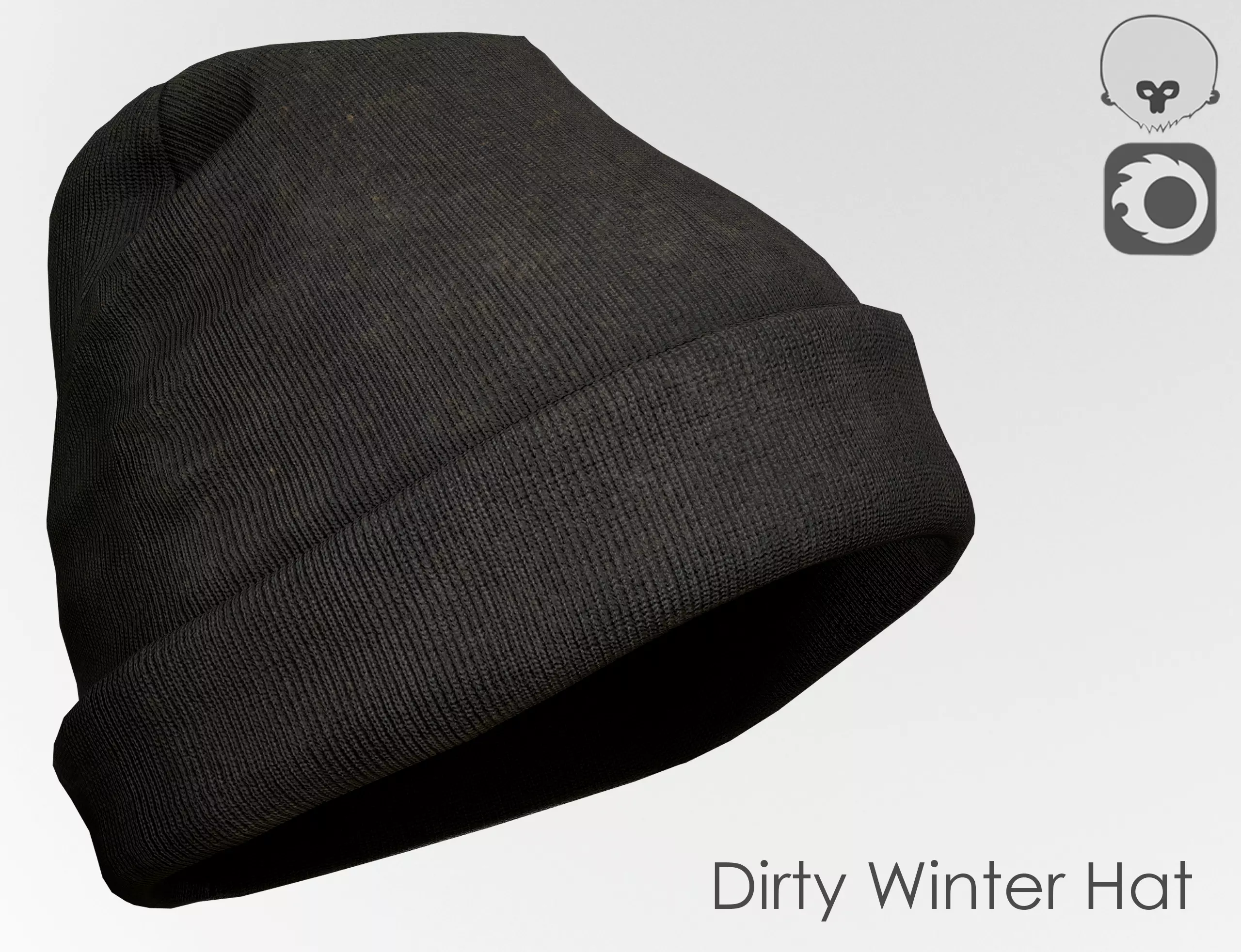 Dirty Winter Hat Low-poly 3D model_0