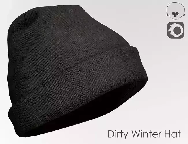 Dirty Winter Hat Low-poly 3D model