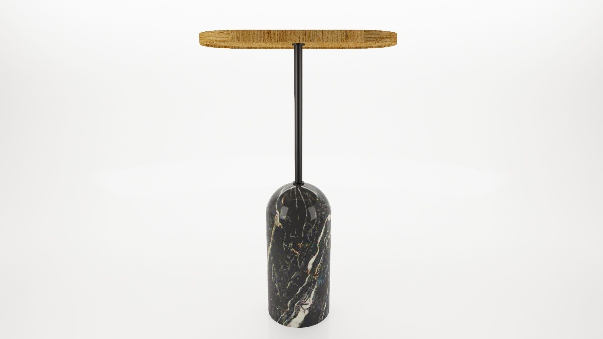 Elliptical wooden table Low-poly 3D model_1