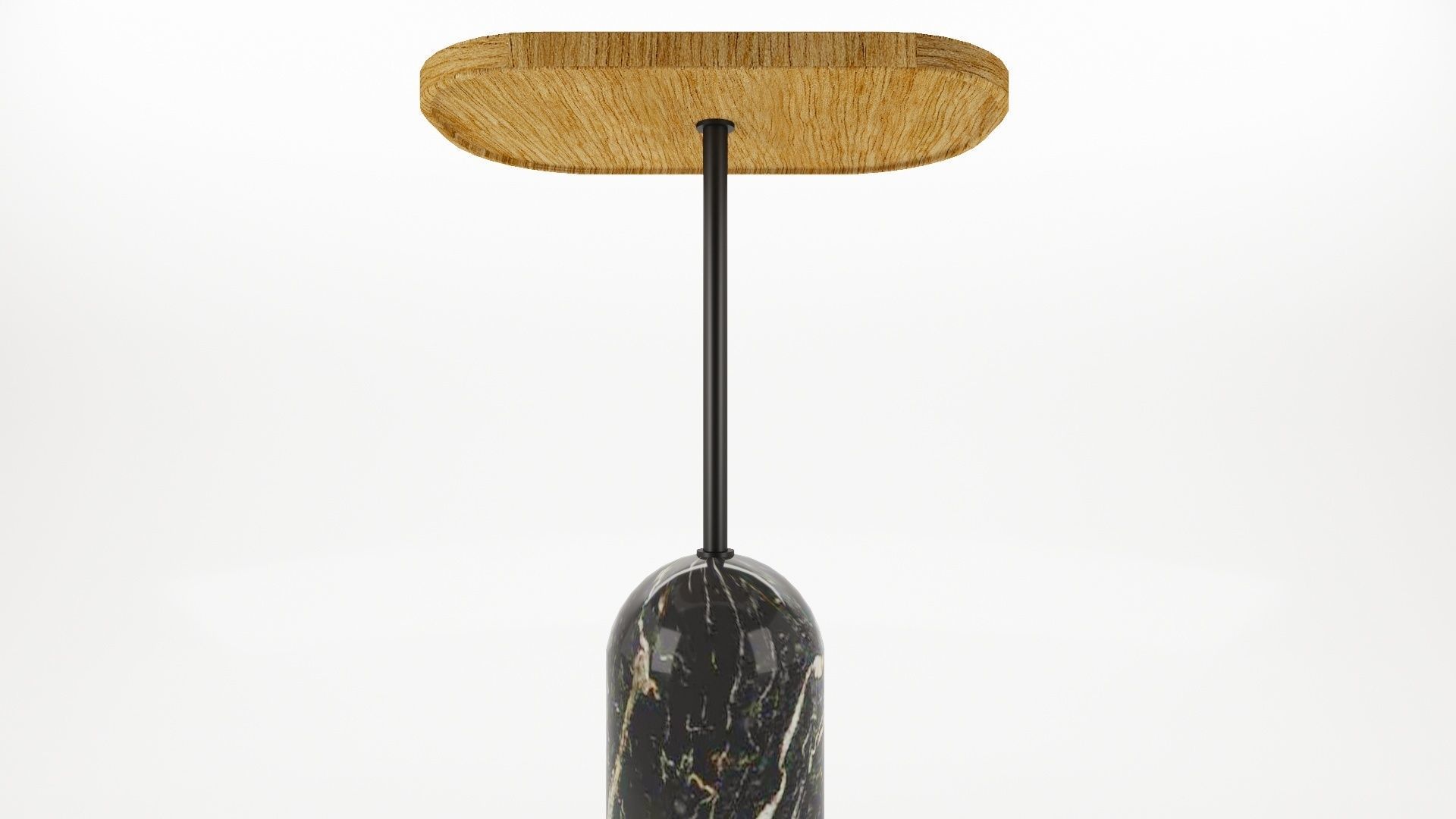 Elliptical wooden table Low-poly 3D model_3