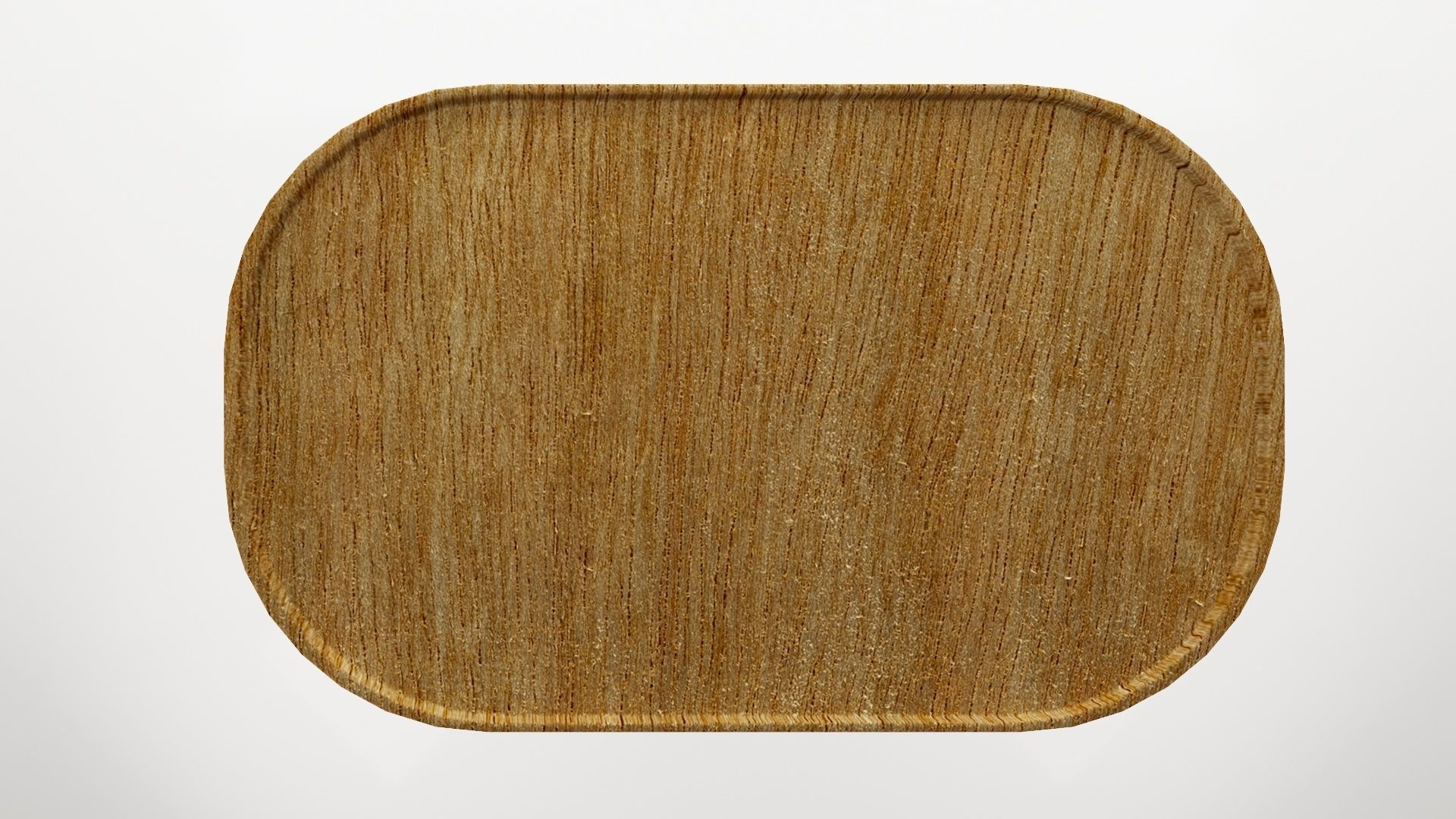 Elliptical wooden table Low-poly 3D model_4