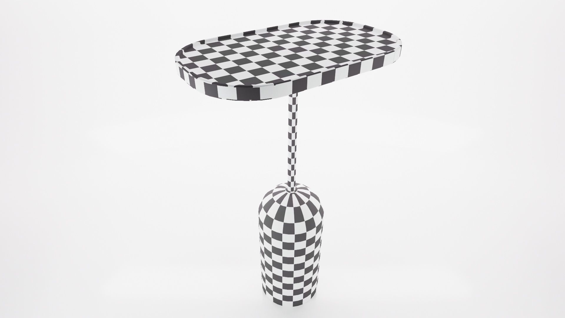 Elliptical wooden table Low-poly 3D model_6