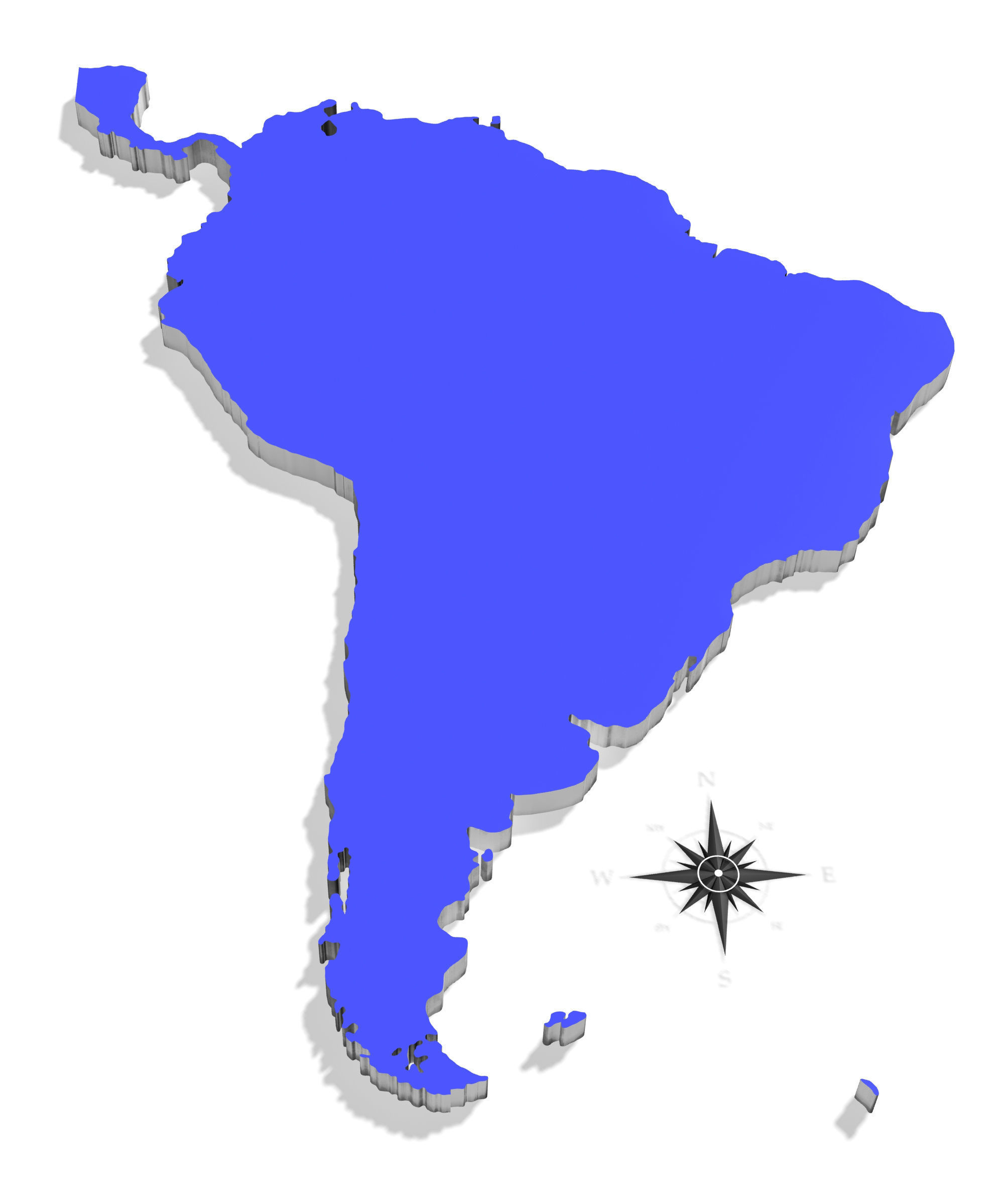 South America High resolution 3D relief maps 3D model_8