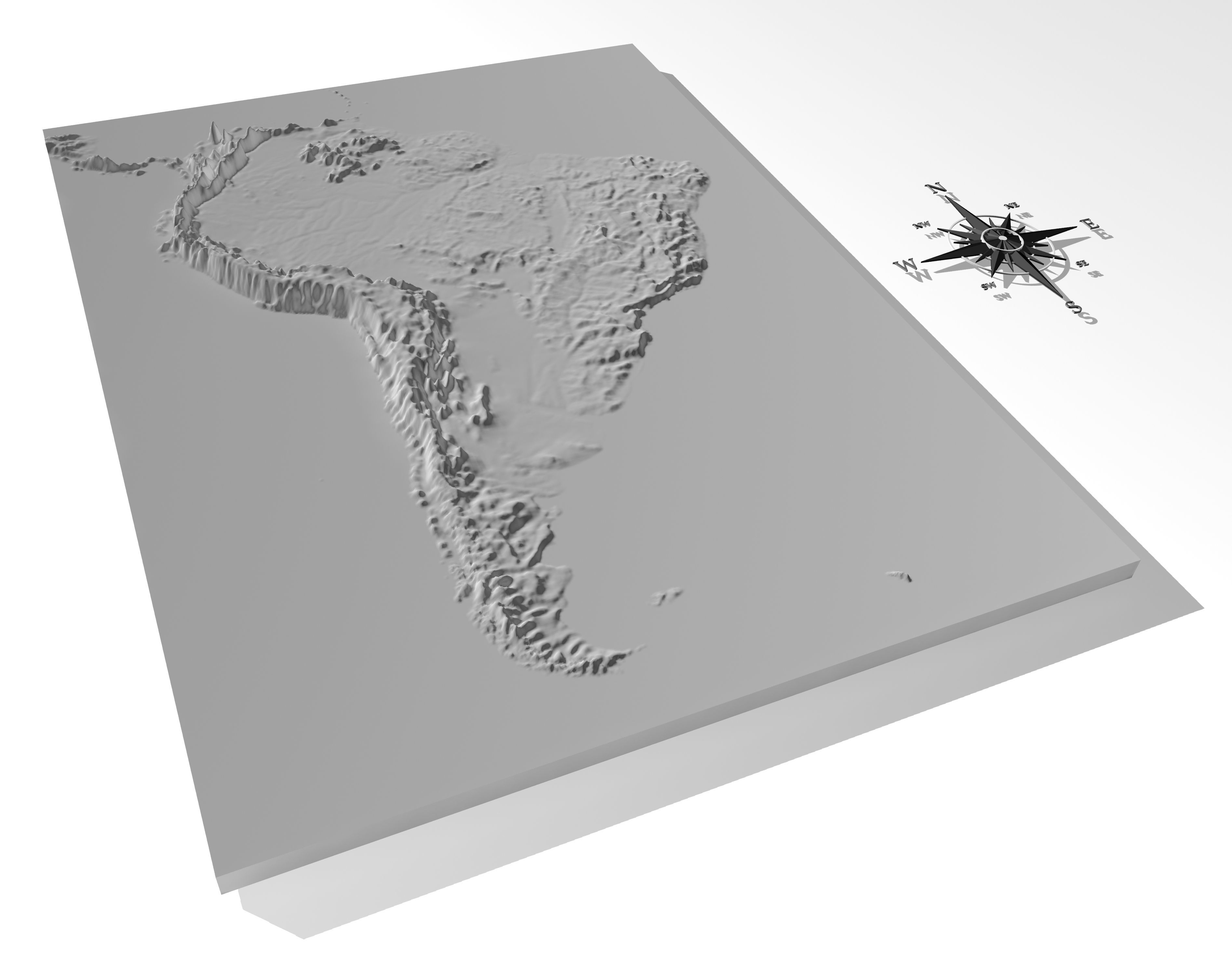 South America High resolution 3D relief maps 3D model_9