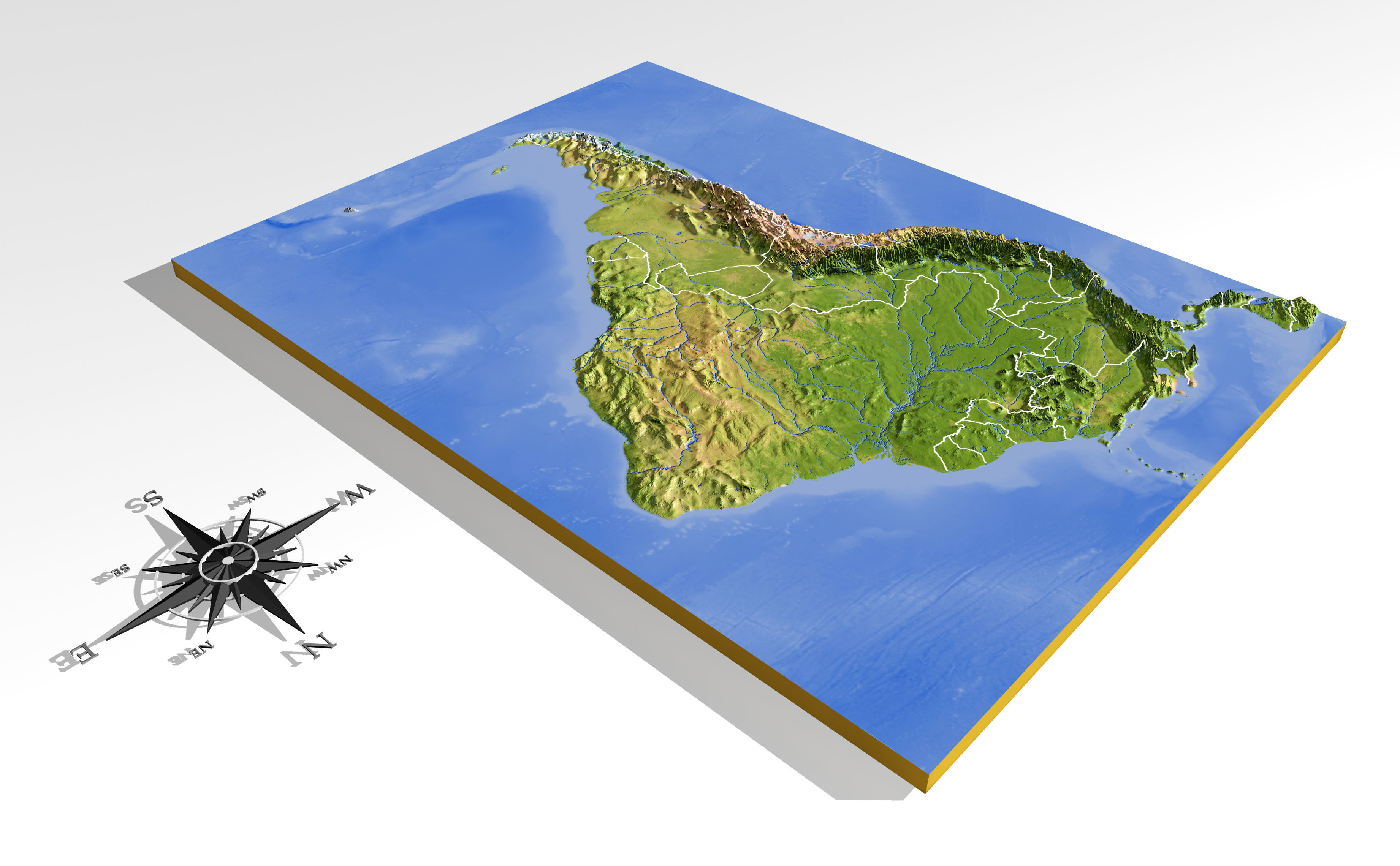 South America High resolution 3D relief maps 3D model_5