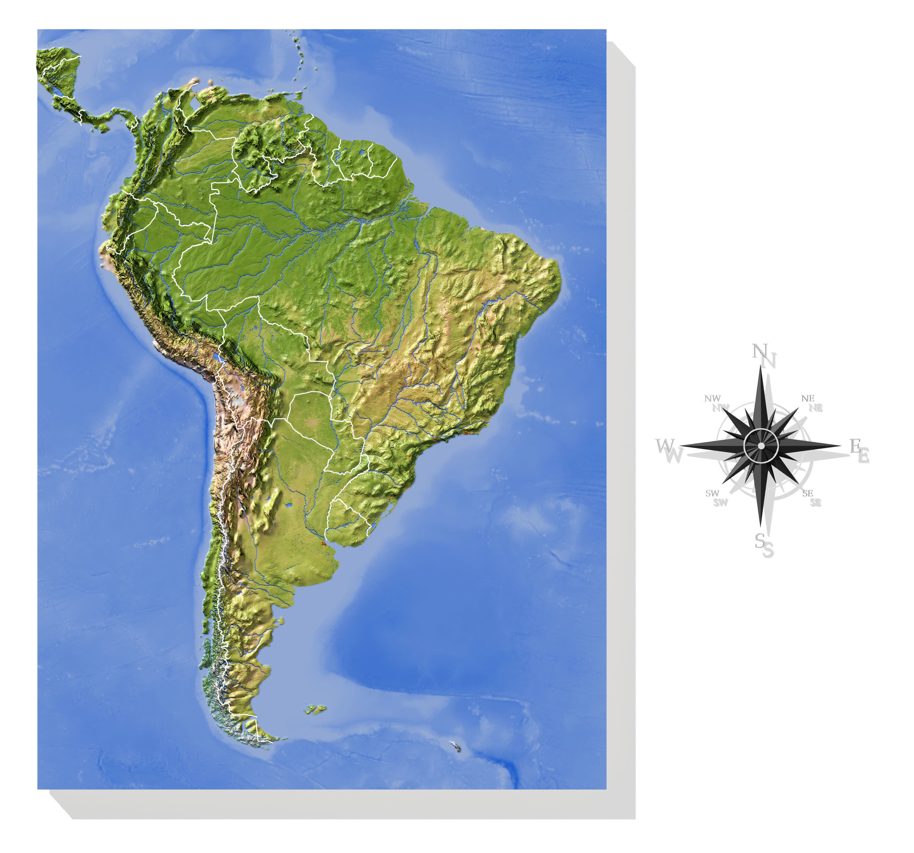 South America High resolution 3D relief maps 3D model_4