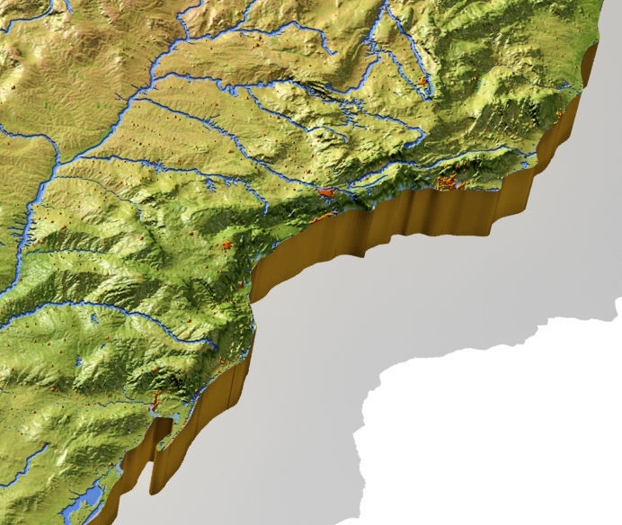 South America High resolution 3D relief maps 3D model_7