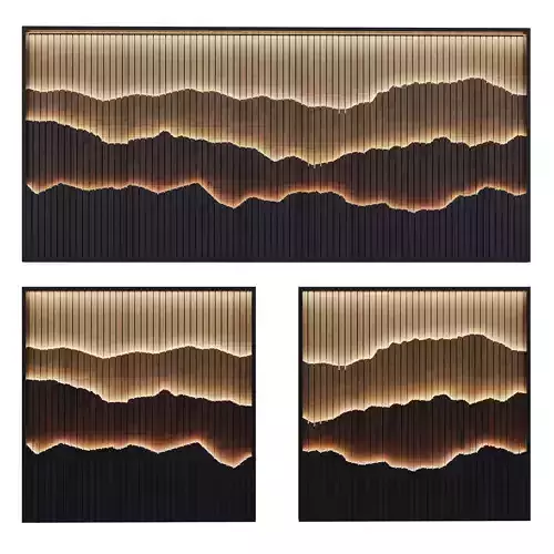 Wall Wood Panel Light Set