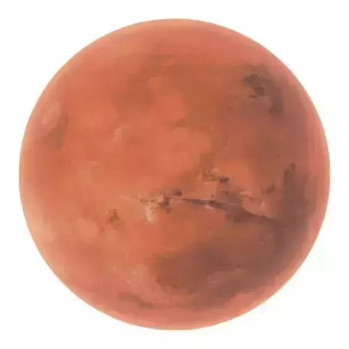 Photorealistic Planet Mars-Transparent Background