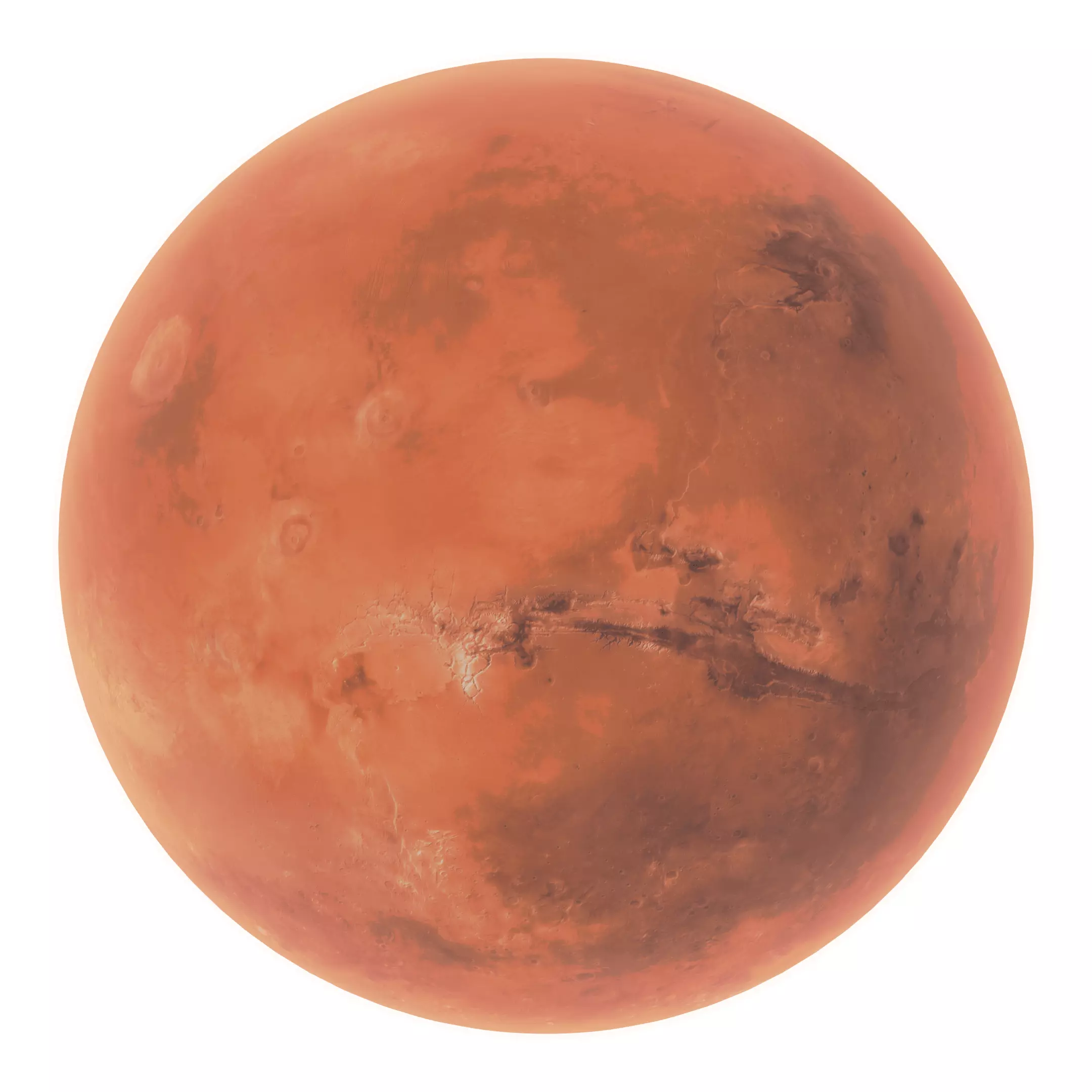 Photorealistic Planet Mars-Transparent Background 3D model