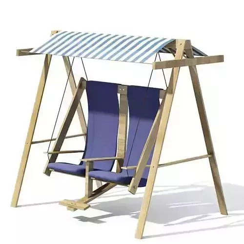 Wooden Blue Garden Swing Rocker Chair