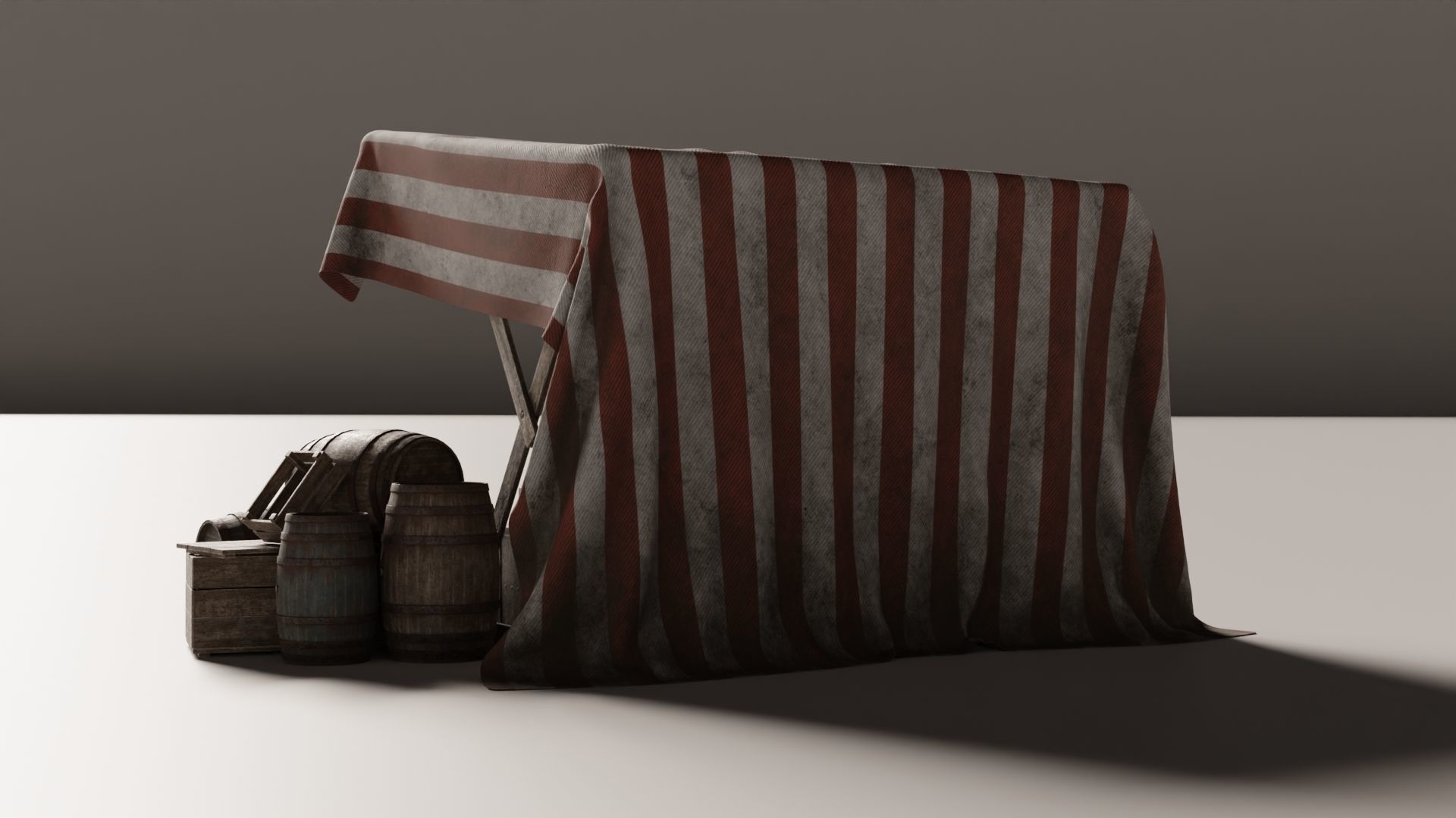 Medieval Market Stall Low-poly 3D model_10