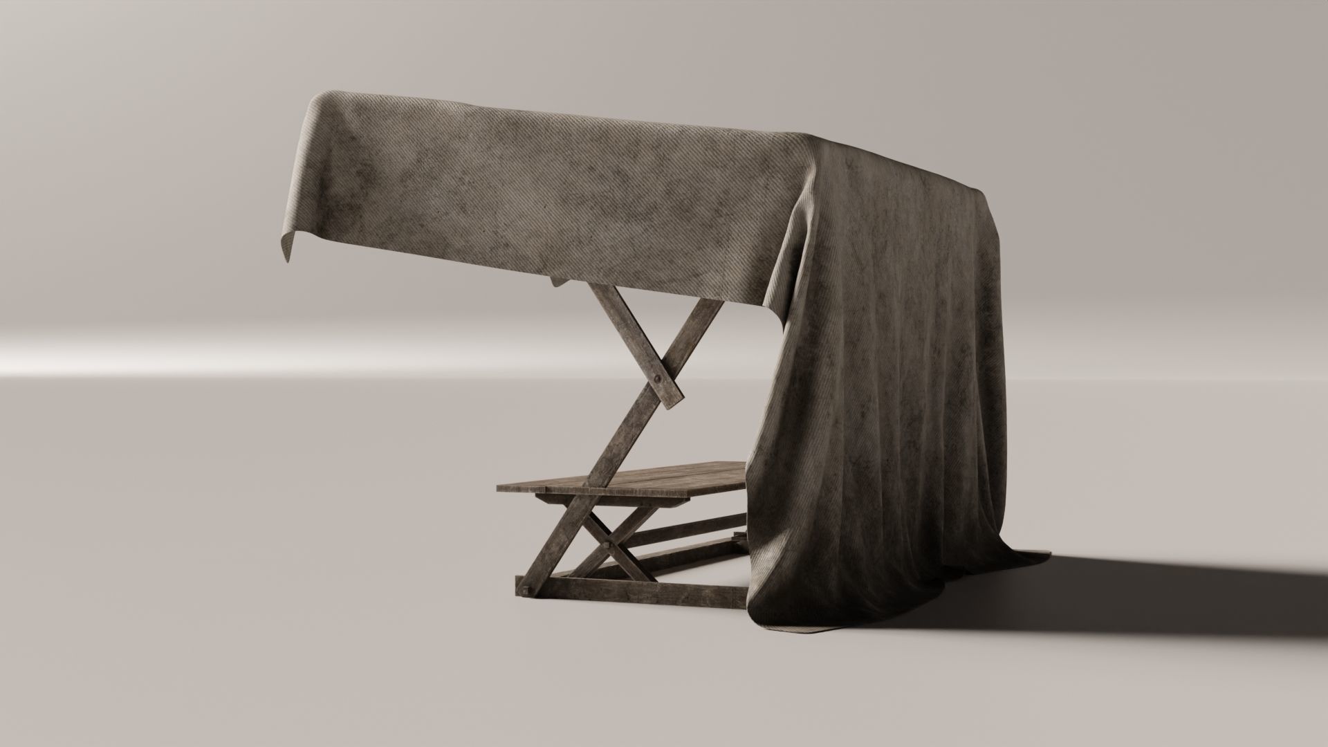 Medieval Market Stall Low-poly 3D model_13