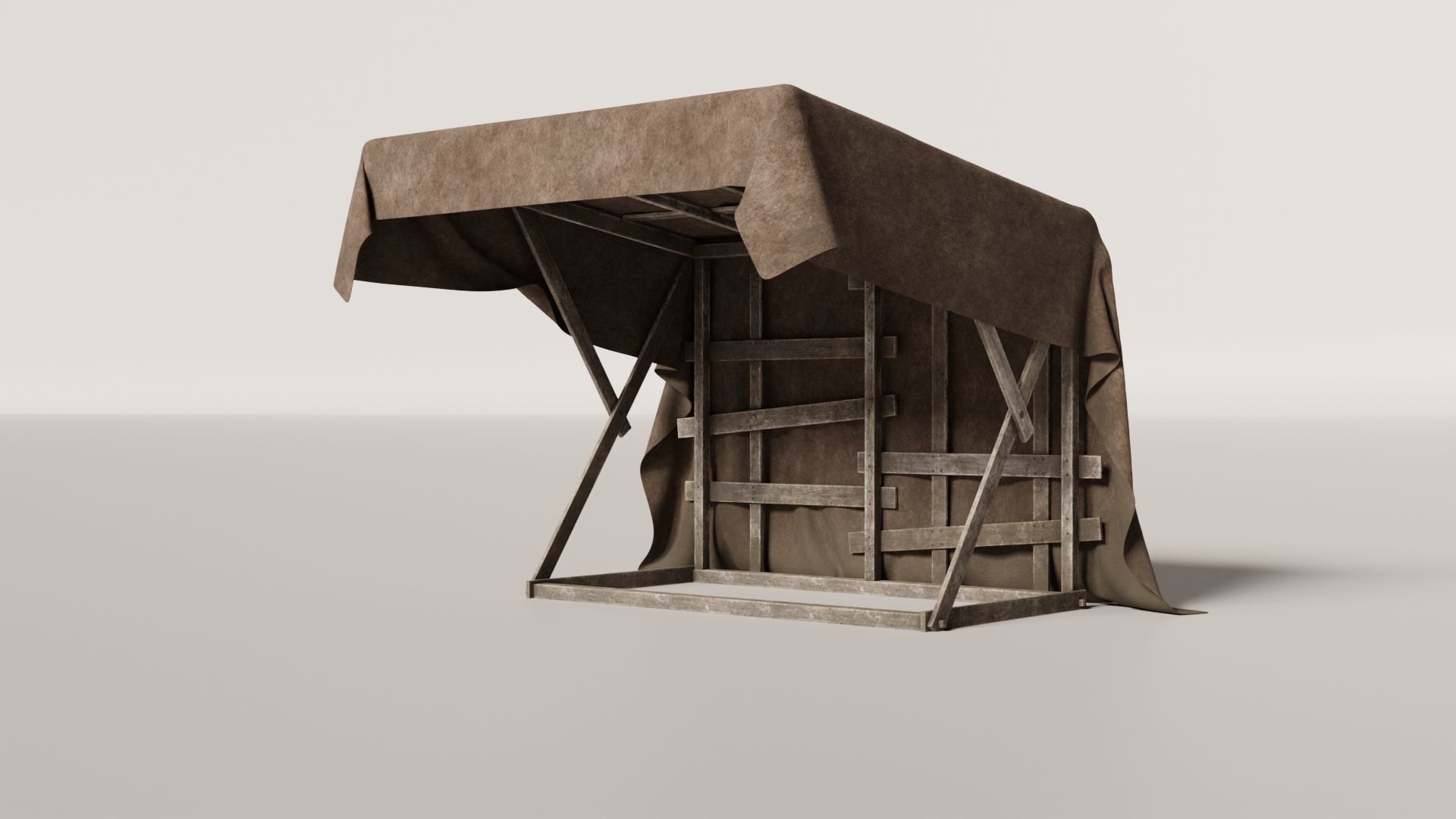 Medieval Market Stall Low-poly 3D model_15