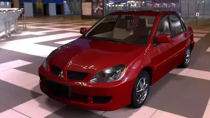 Mitsubishi Lancer Low-poly 3D model