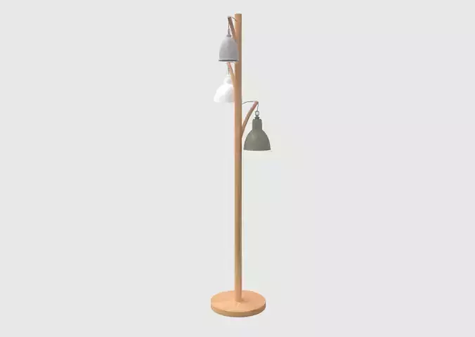 Wooden floor lamp