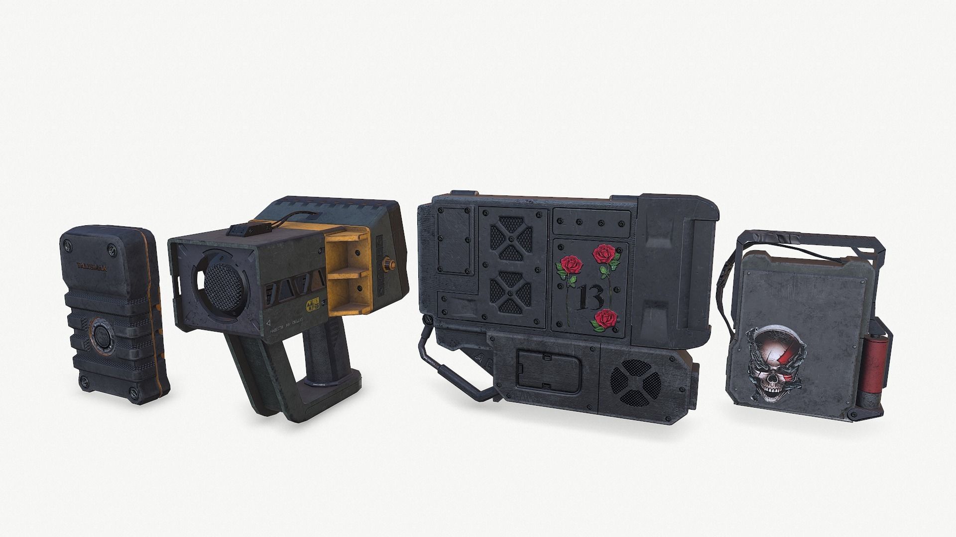 Communicators device with light Low-poly 3D model_3