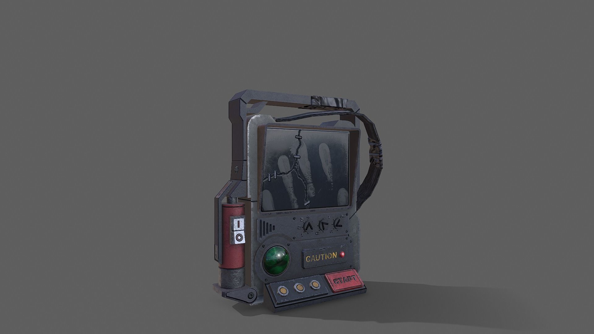 Communicators device with light Low-poly 3D model_4