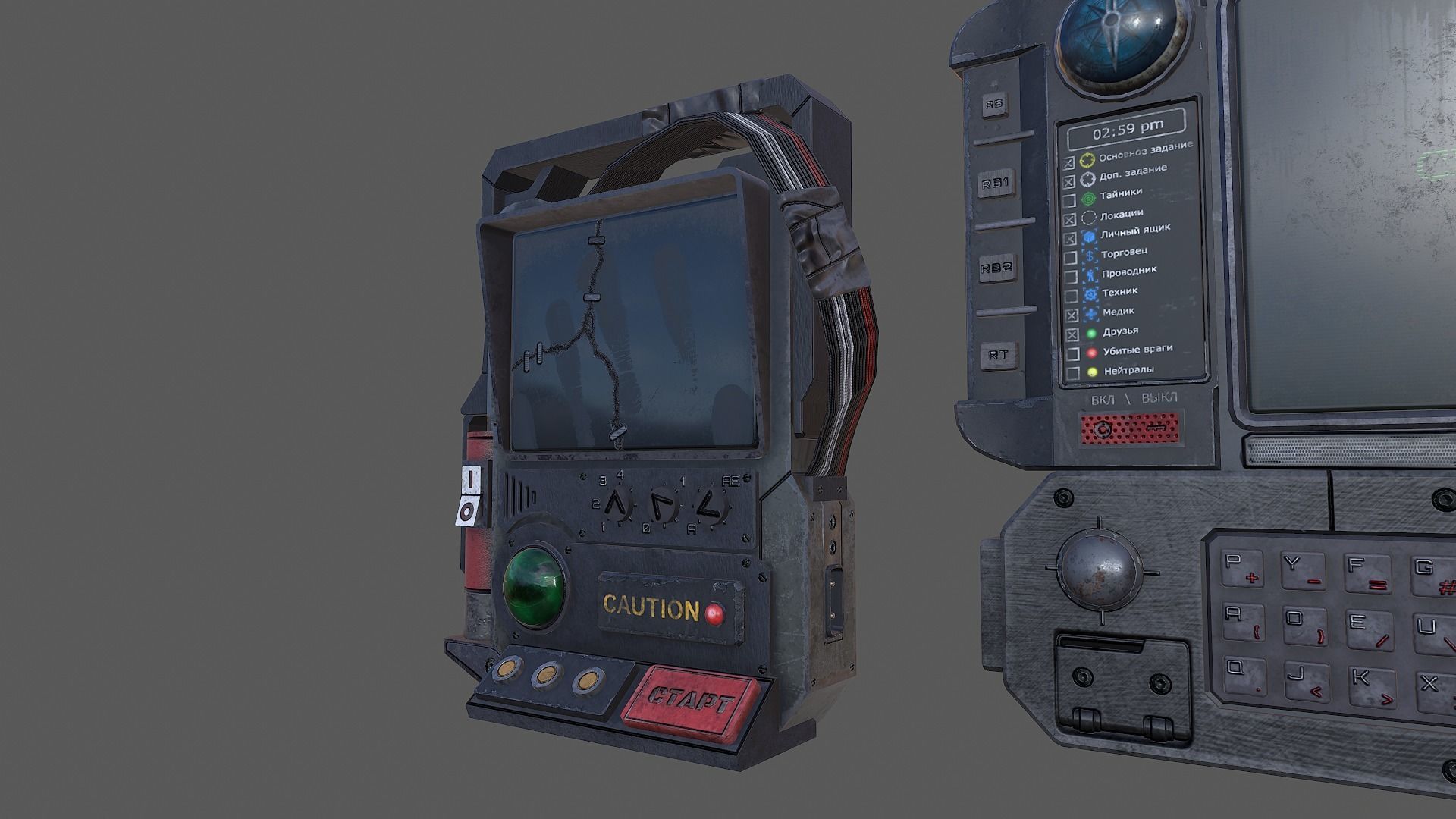 Communicators device with light Low-poly 3D model_15