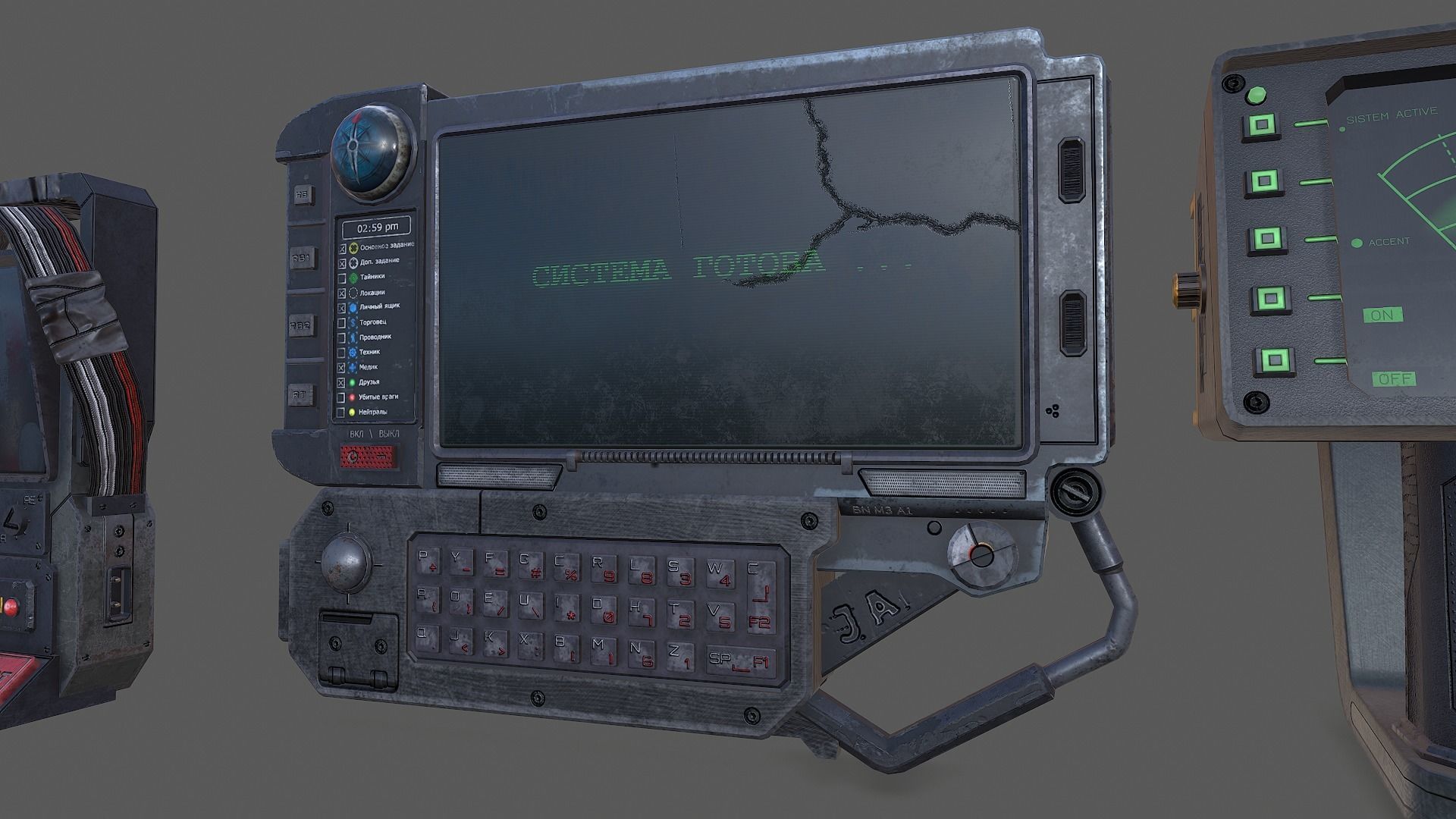 Communicators device with light Low-poly 3D model_14