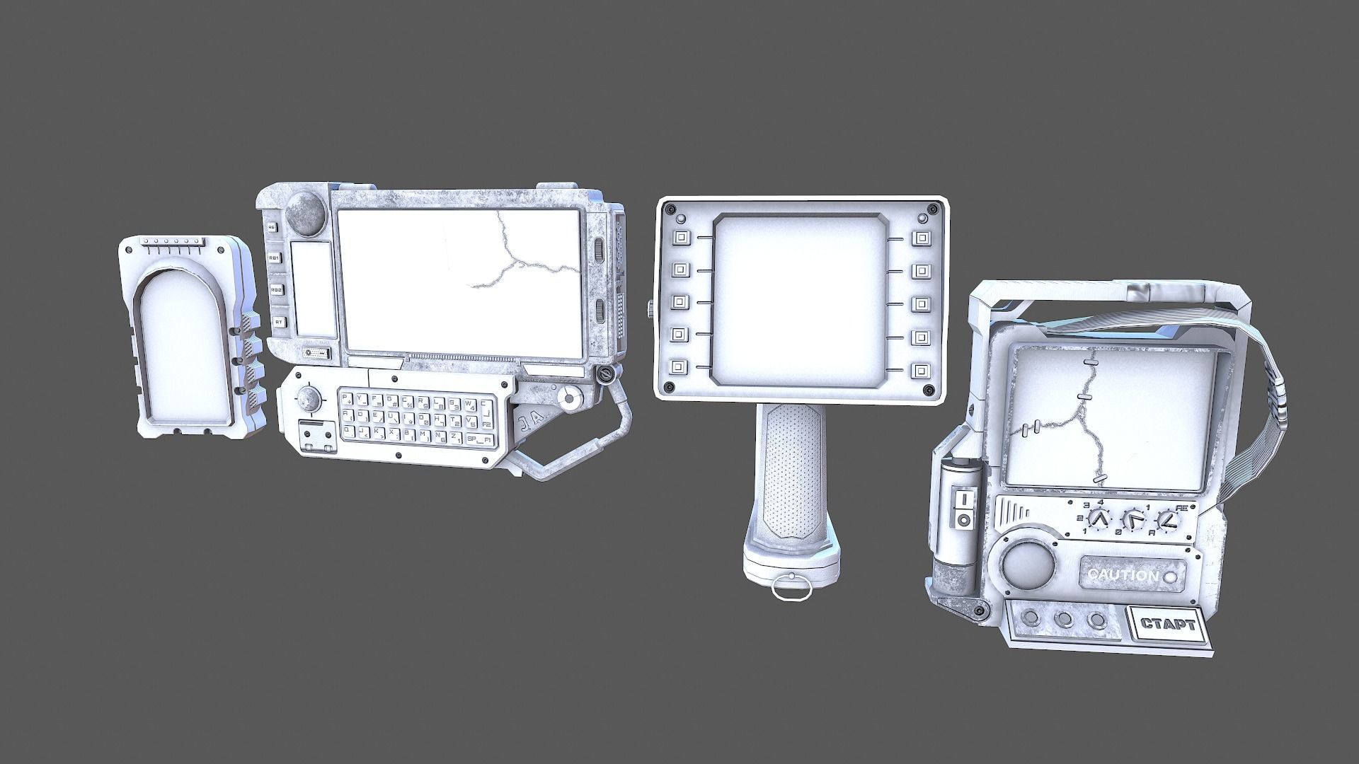 Communicators device with light Low-poly 3D model_17