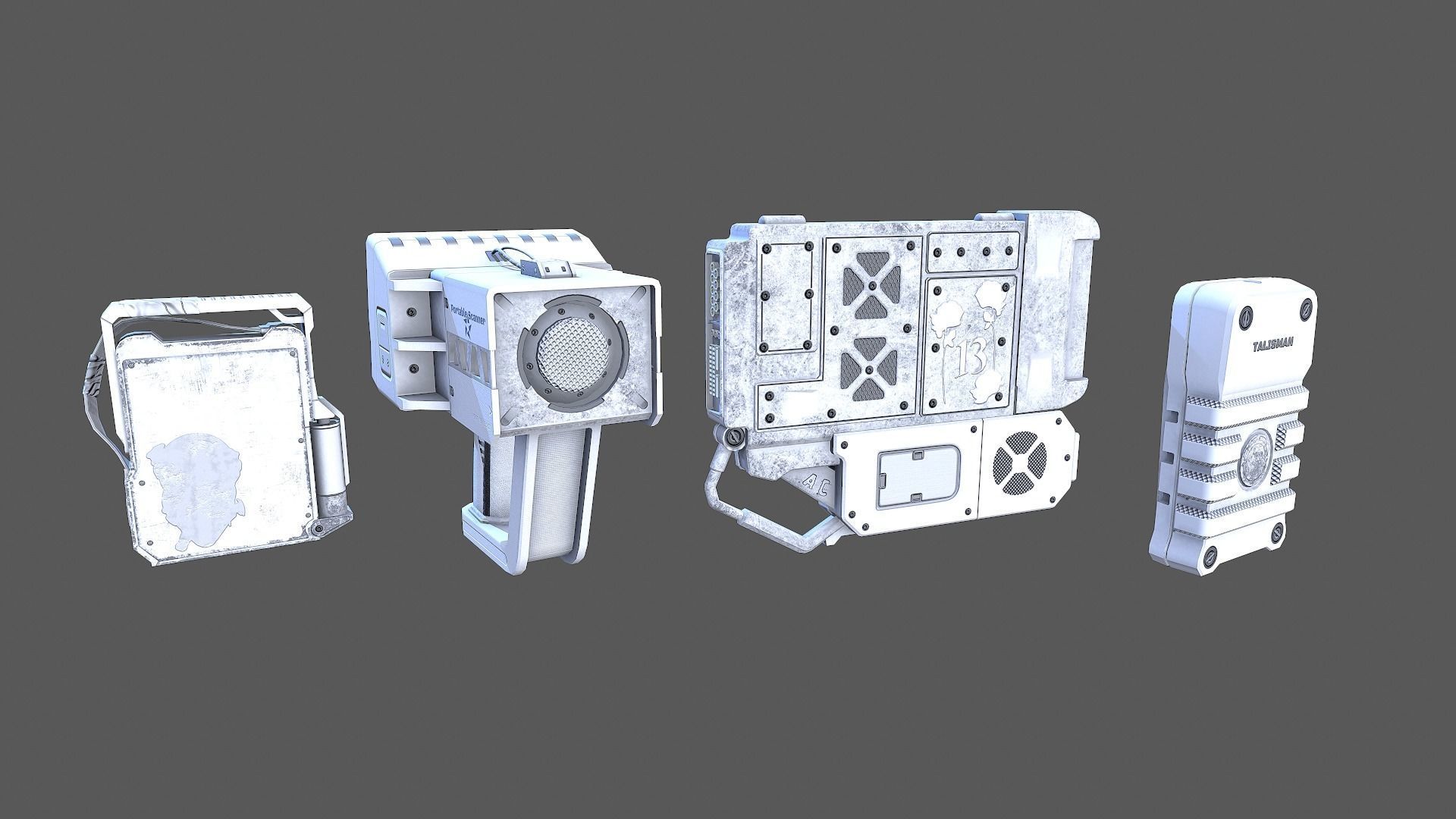 Communicators device with light Low-poly 3D model_18