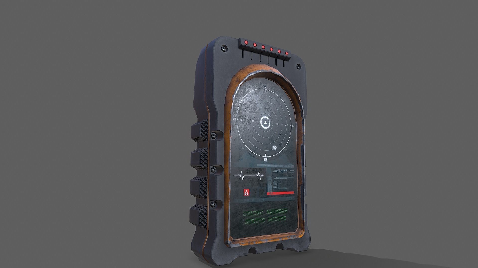 Communicators device with light Low-poly 3D model_7