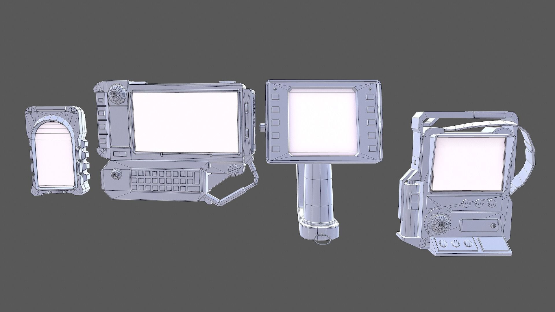 Communicators device with light Low-poly 3D model_20