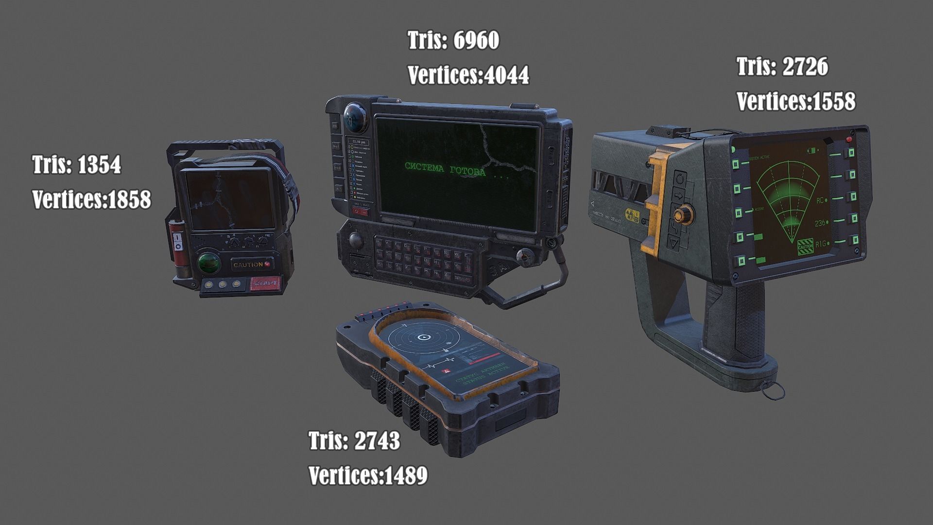 Communicators device with light Low-poly 3D model_21