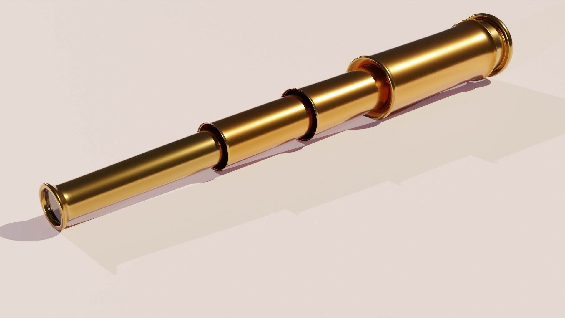 Spyglass gold telescope Free low-poly 3D model_4