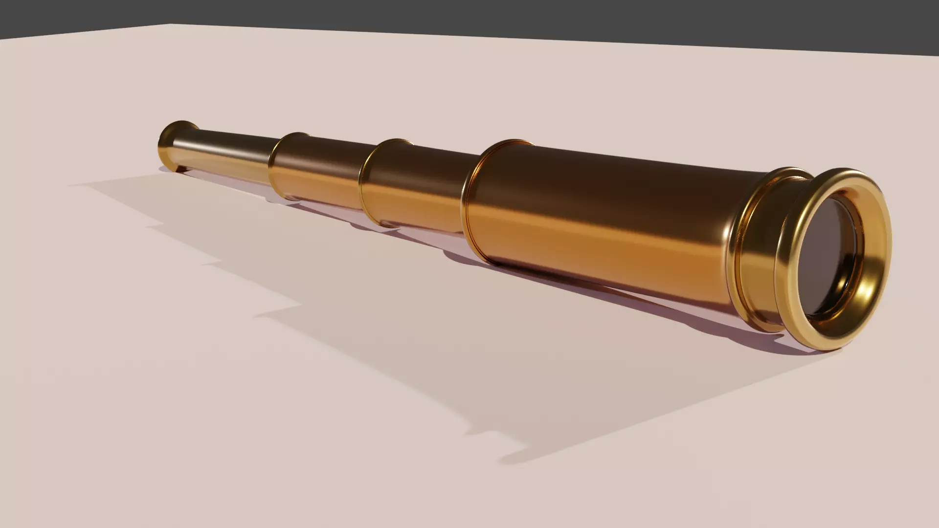 Spyglass gold telescope Free low-poly 3D model_0
