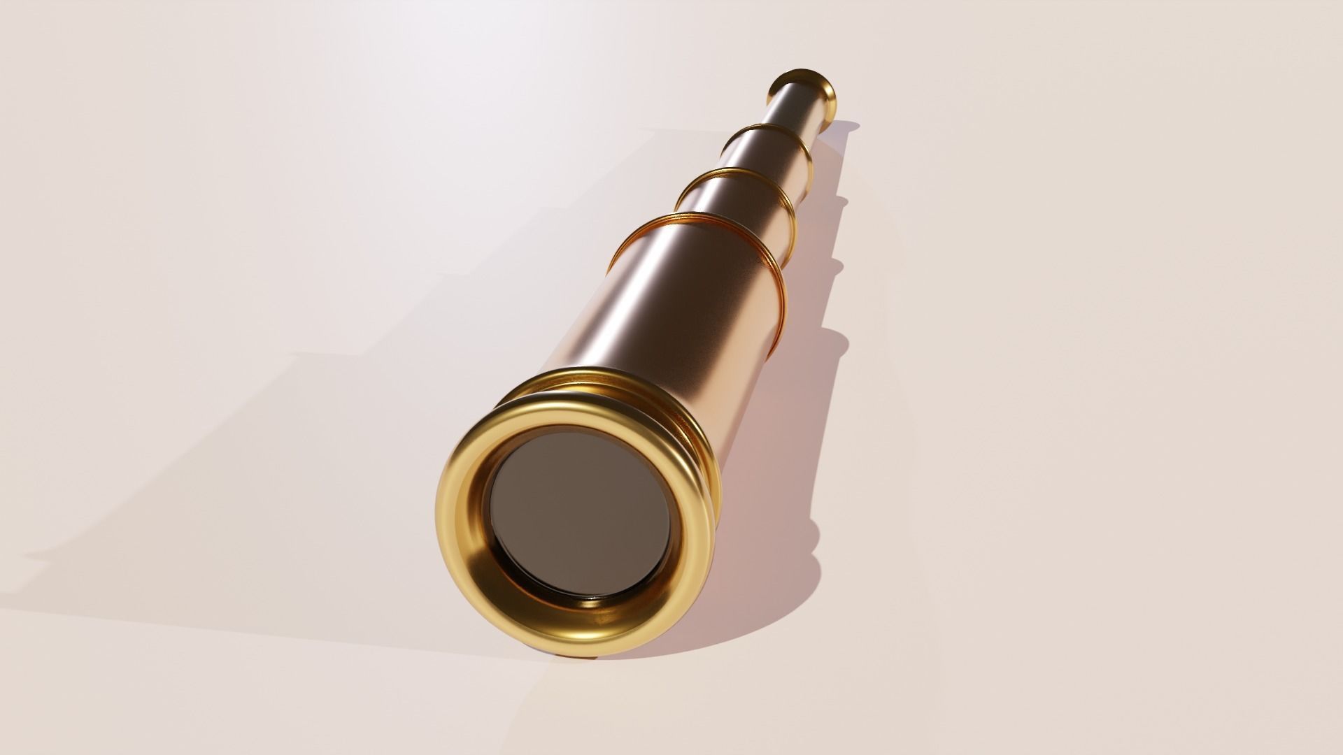Spyglass gold telescope Free low-poly 3D model_3