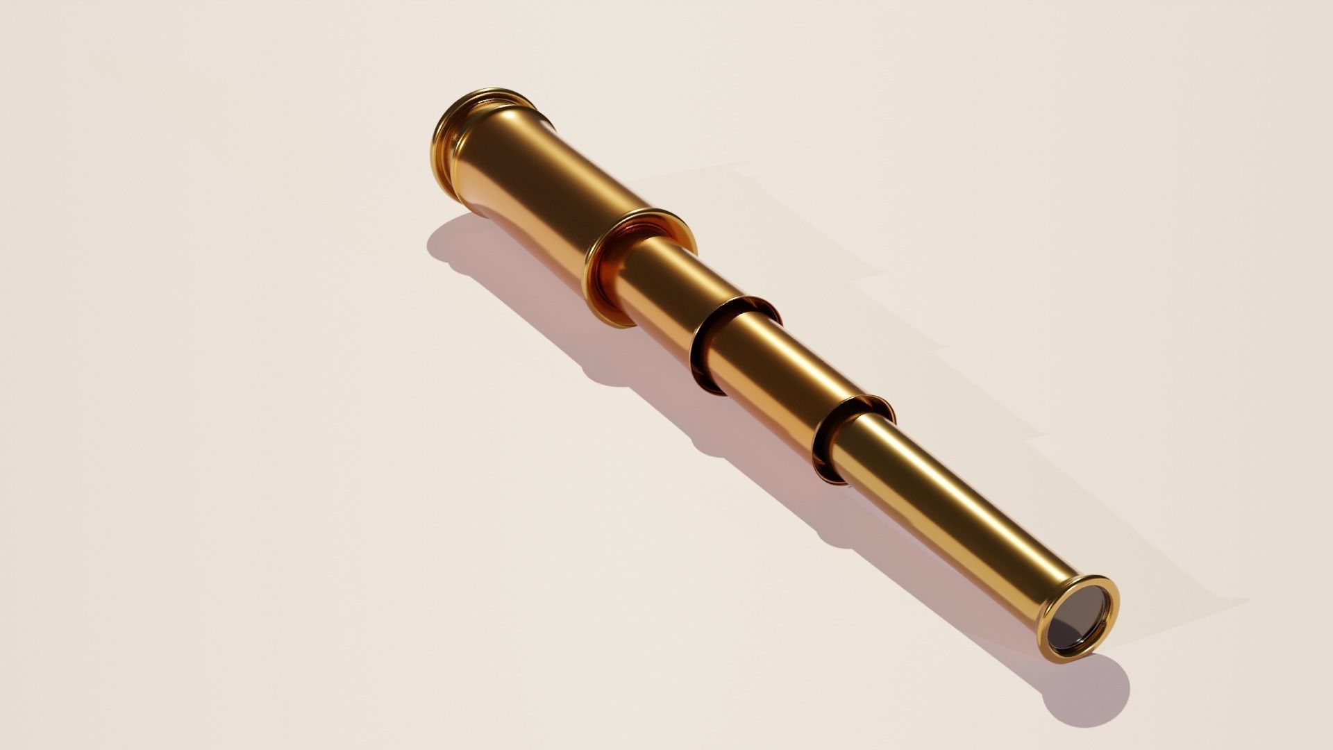 Spyglass gold telescope Free low-poly 3D model_2