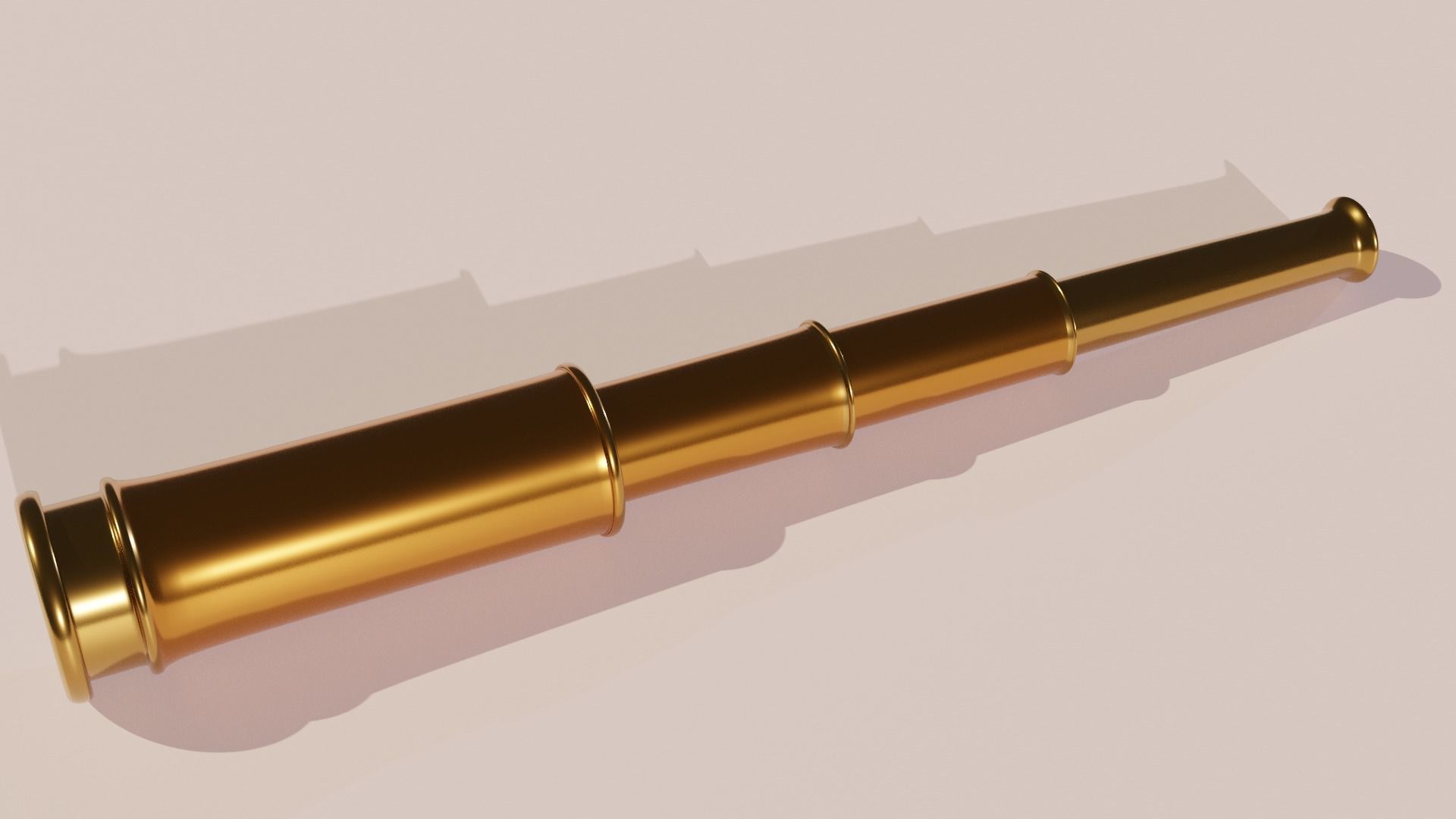 Spyglass gold telescope Free low-poly 3D model_1