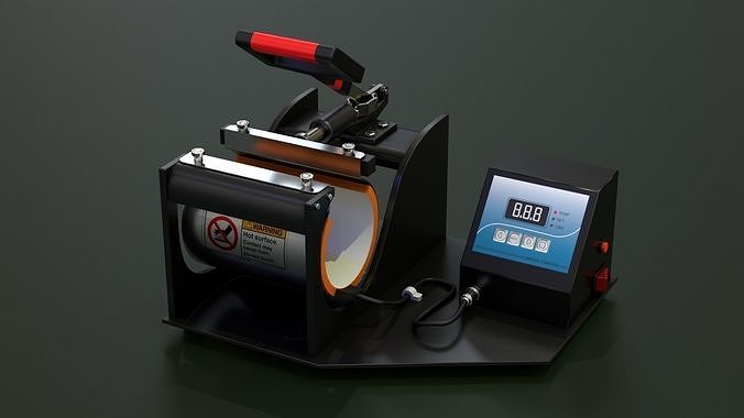 Industrial Mug Printing Heat Press Machine  Low-poly 3D model