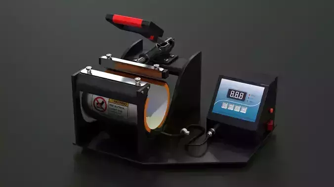 Industrial Mug Printing Heat Press Machine  Low-poly 3D model