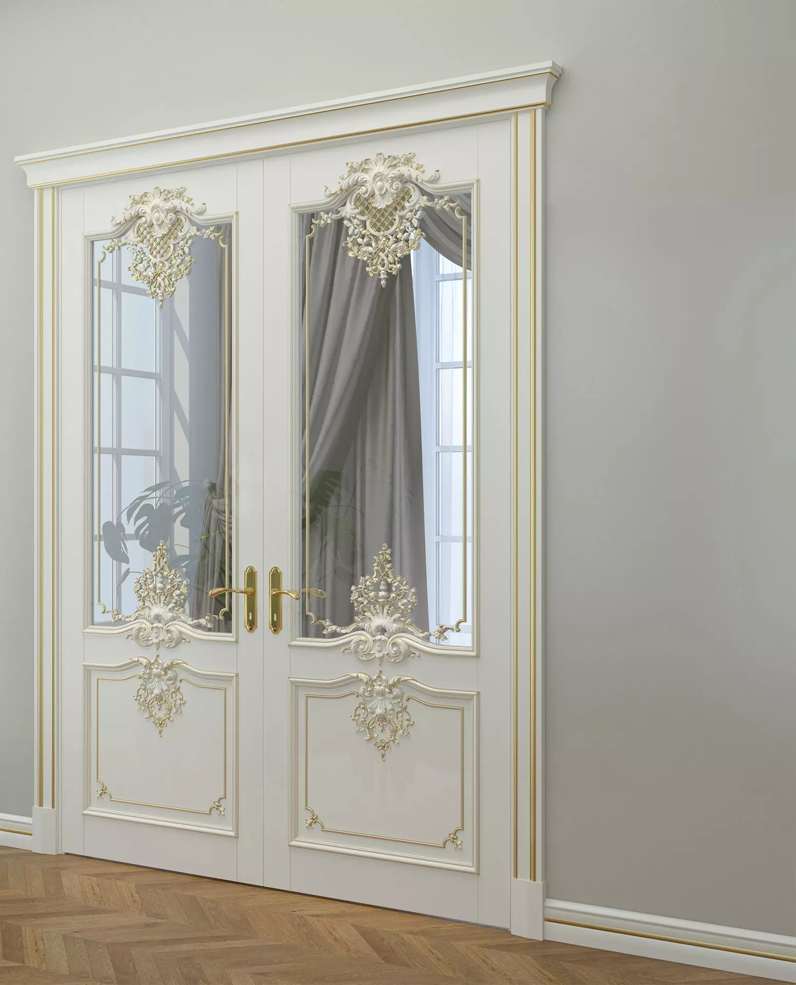 3D Model STL Door carved wooden 3D model_0