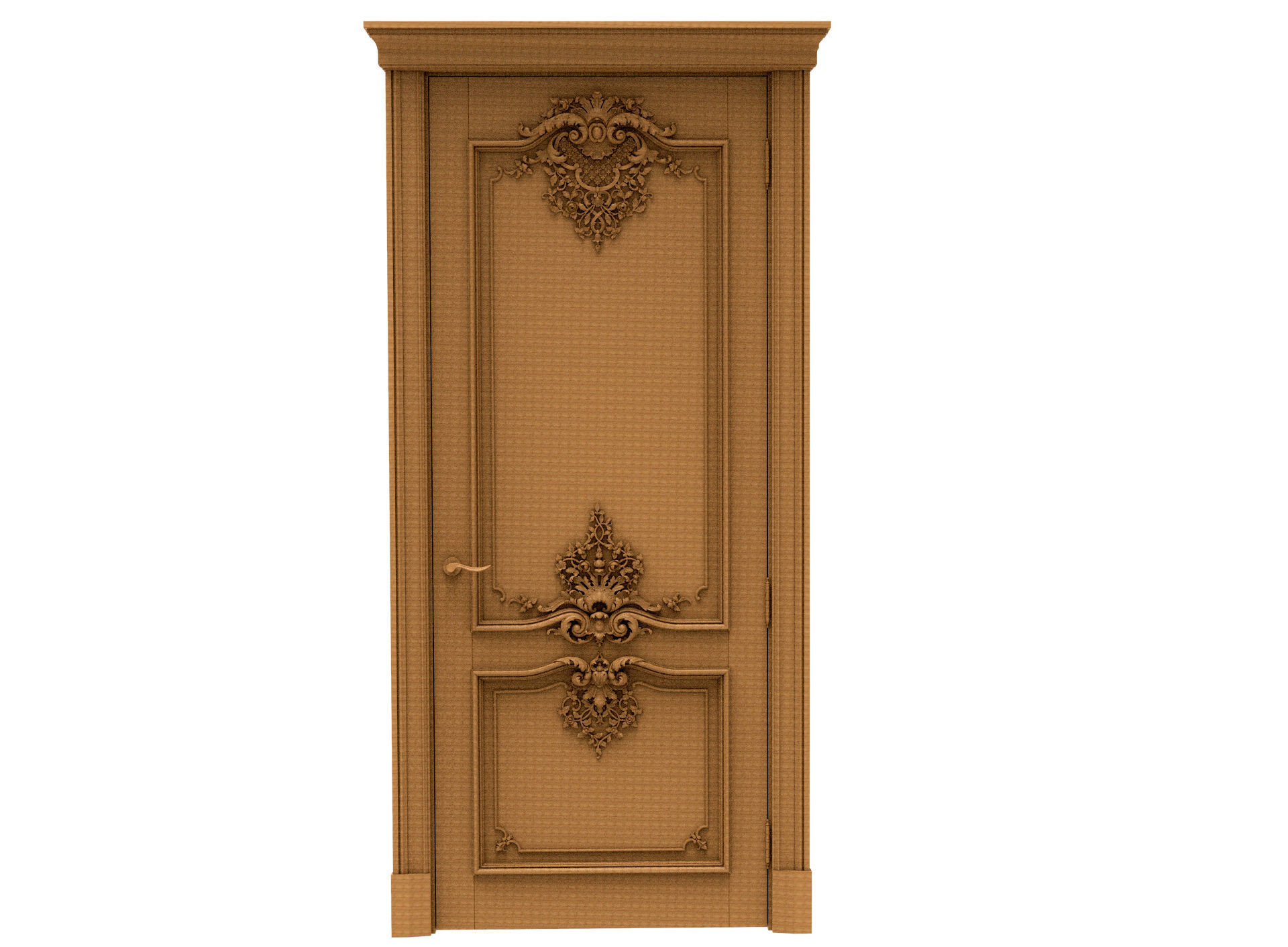 3D Model STL Door carved wooden 3D model_2