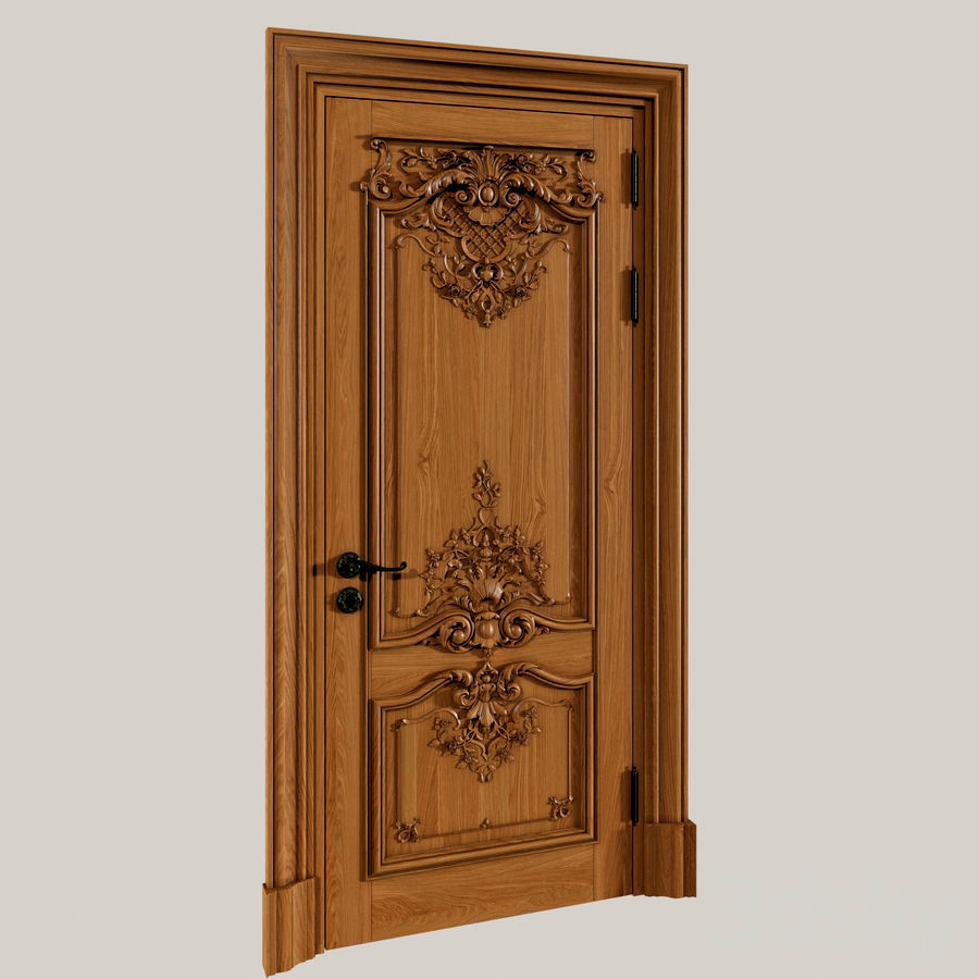 3D Model STL Door carved wooden 3D model_1