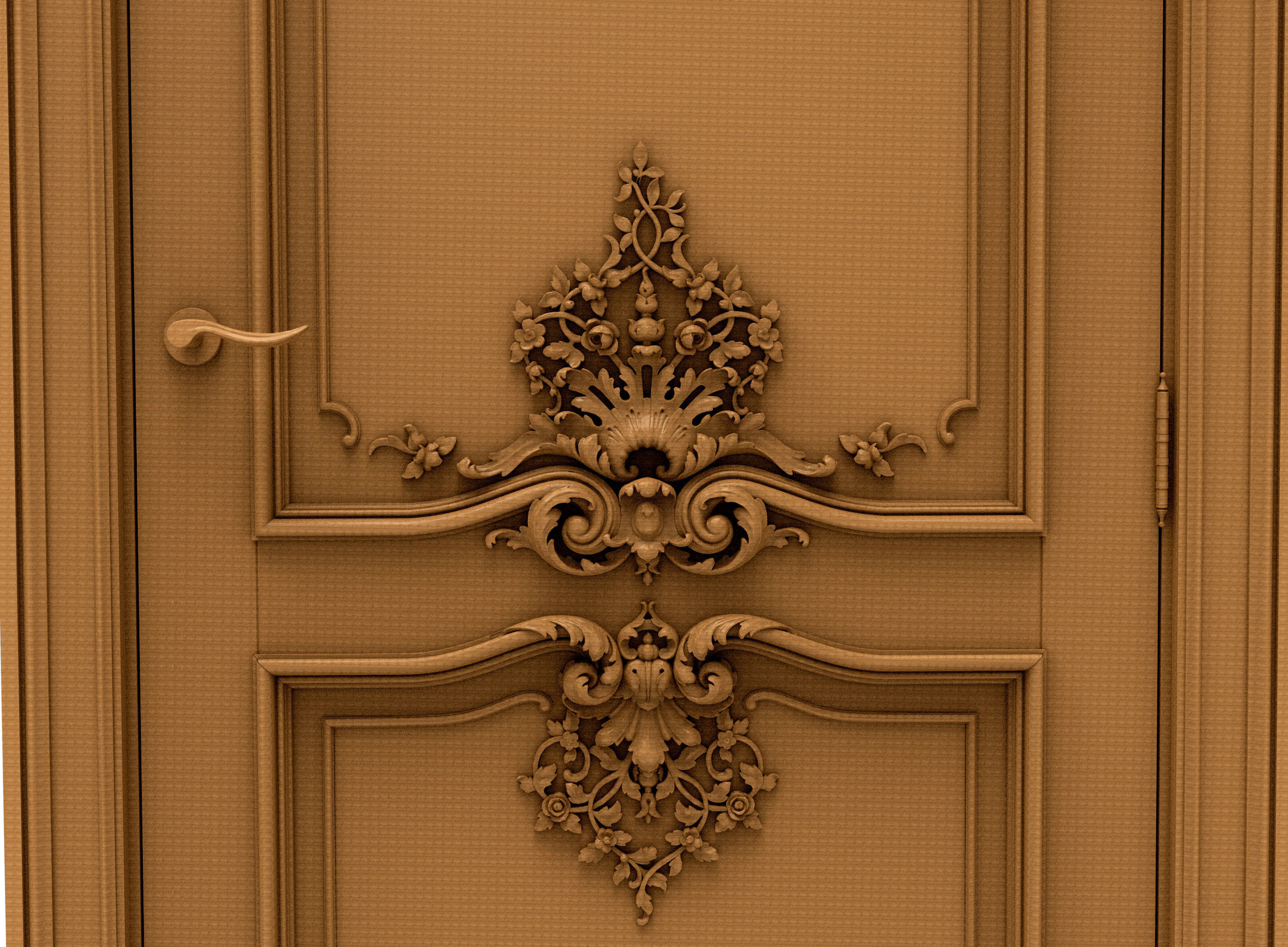 3D Model STL Door carved wooden 3D model_4