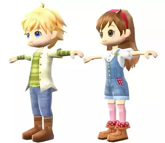 Lowpoly Character Cartoon - C21 GIRL BOY CHILD