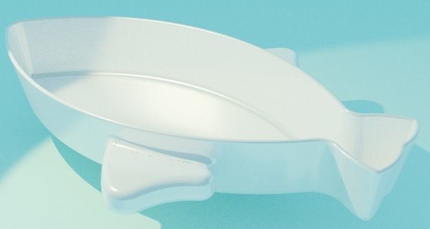 Stylish Fish Shaped Bath Tub 3D print model_1